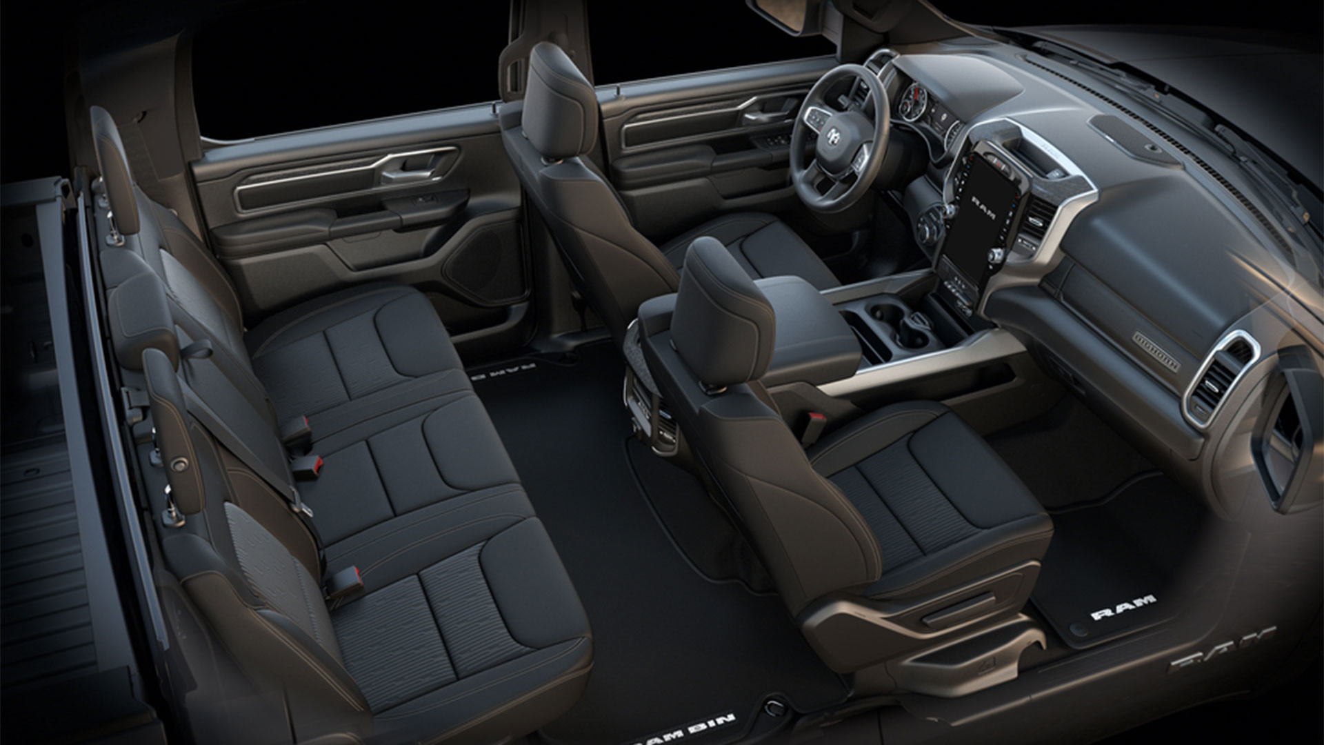 Interior view of a 2022 Ram 1500 DT