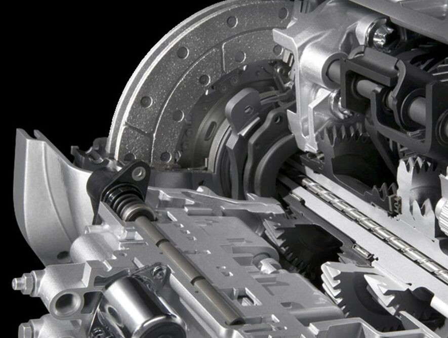 Un gros plan de la transmission de l’Alfa Romeo 4C Spider 2020.