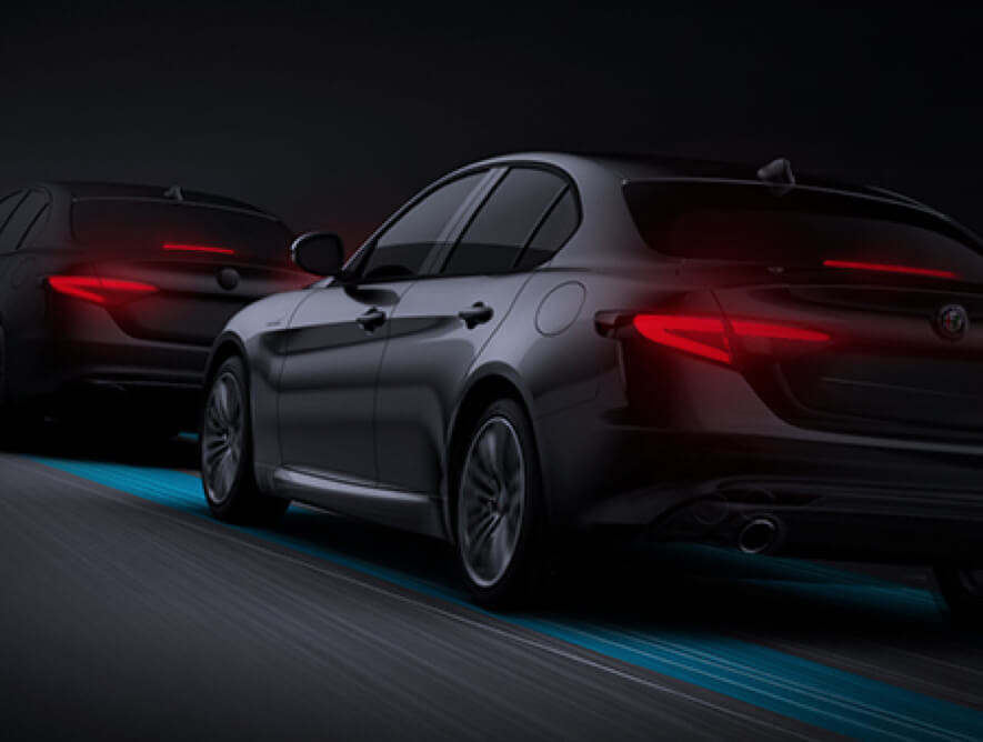 The 2020 Alfa Romeo Giulia in stop-and-go traffic.