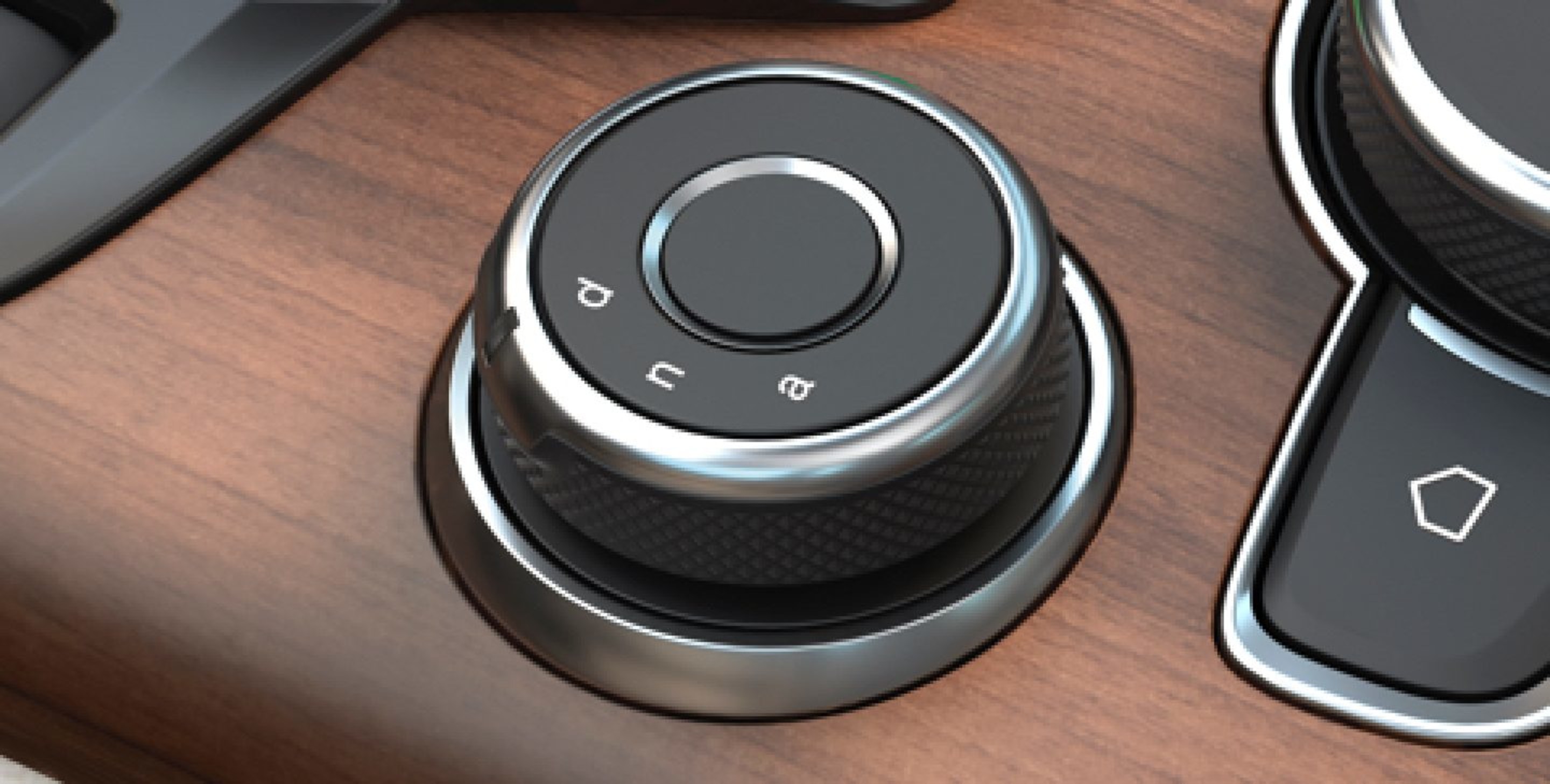 A close-up of the rotary DNA Drive Mode Selector dial in the 2020 Alfa Romeo Giulia.