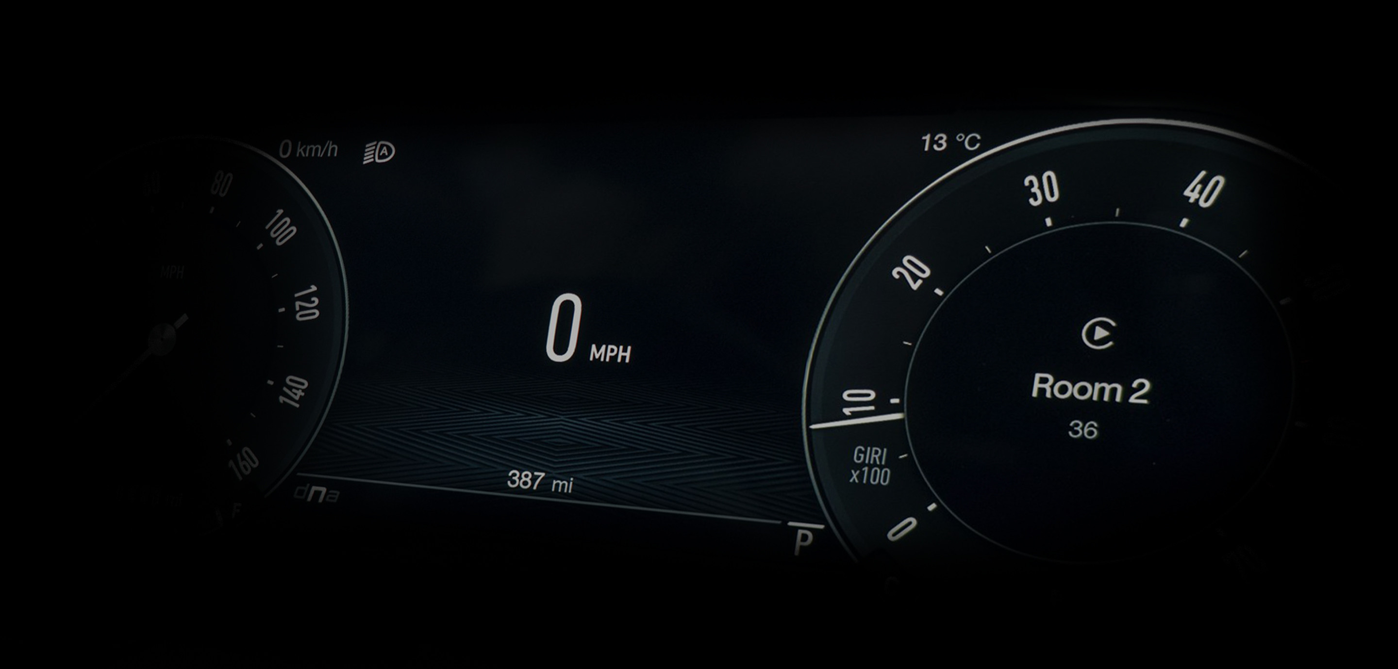 Interior view of driver attention alert.