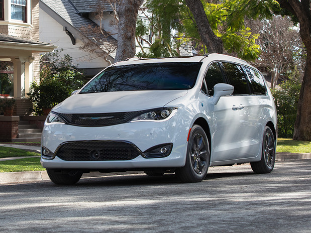 White 2020 Chrysler Pacifica parked on the road