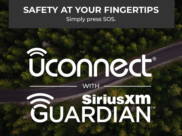 Safety at your fingertips. Simply press SOS. Uconnect with SiriusXM Guardian.