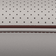 Nappa leather-faced with perforated inserts and ventilated fronts – Alloy with Cranberry Wine accent piping and stitching
