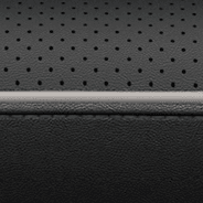 Nappa leather-faced with perforated inserts and ventilated fronts – Black with Diesel Grey accent piping and stitching