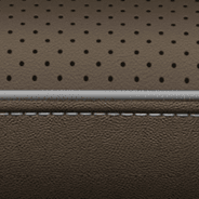 Nappa leather-faced with perforated inserts and ventilated fronts – Deep Mocha with Diesel Grey accent piping and stitching