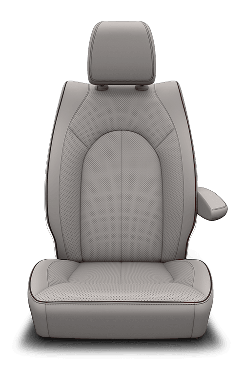 Nappa leather-faced with perforated inserts and ventilated fronts – Alloy with Cranberry Wine accent piping and stitching