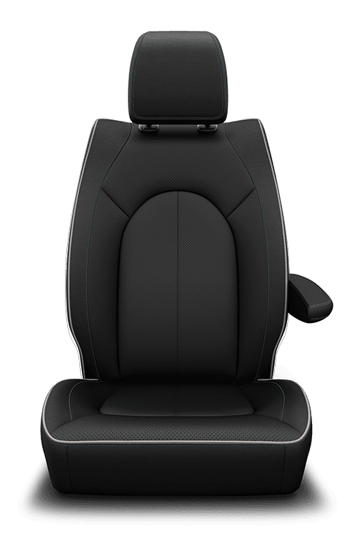 Nappa leather-faced with perforated inserts and ventilated fronts – Black with Diesel Grey accent piping and stitching