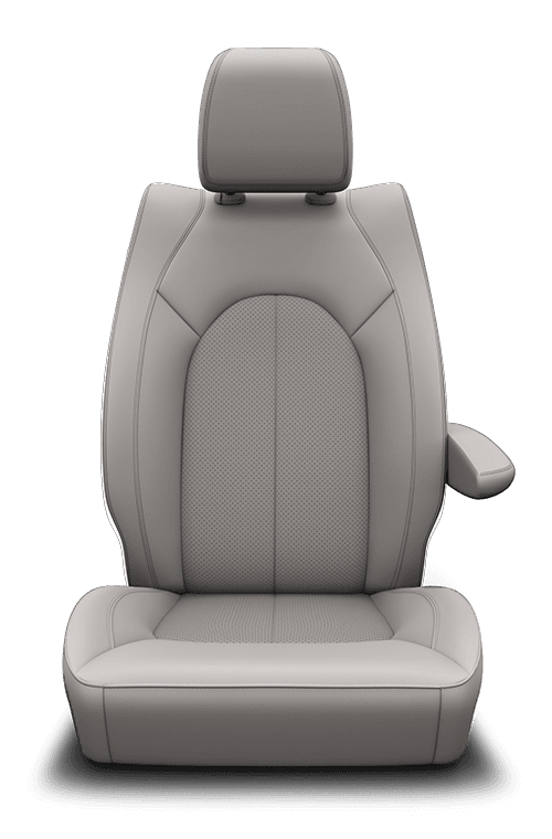 Leather-faced with perforated inserts – Alloy with Alloy stitching