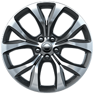 20-inch polished aluminum with Tech Grey pockets