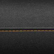 À dessus en cuir avec empiècements perforés - noir avec coutures contrastantes sépia