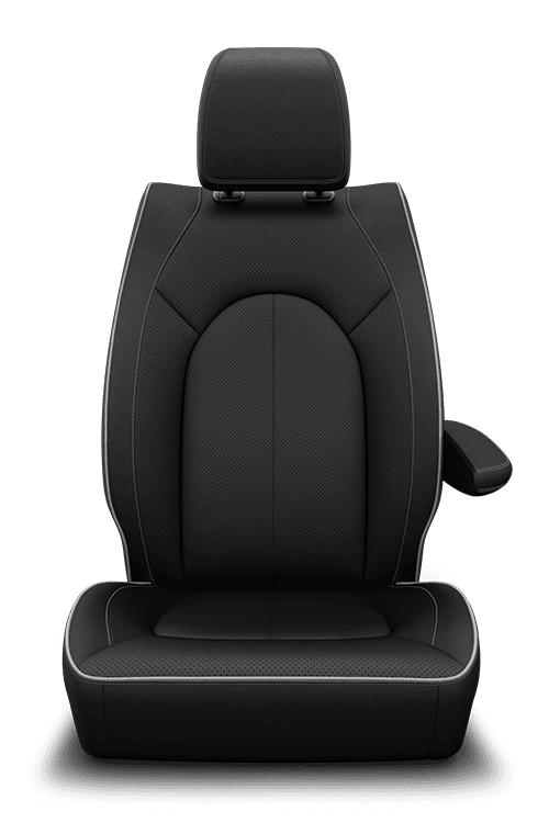 À dessus en cuir Nappa avec empiècements perforés - noir avec coutures contrastantes et passepoil gris diesel