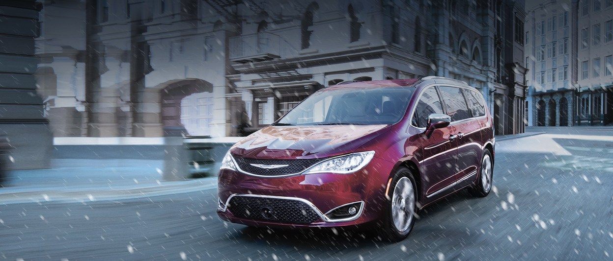 2019 Chrysler Pacifica black exterior in the desert