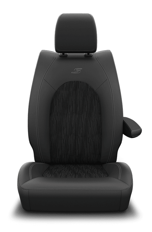 Cloth – Black with Diesel Grey accent piping and stitching and embroidered S logo