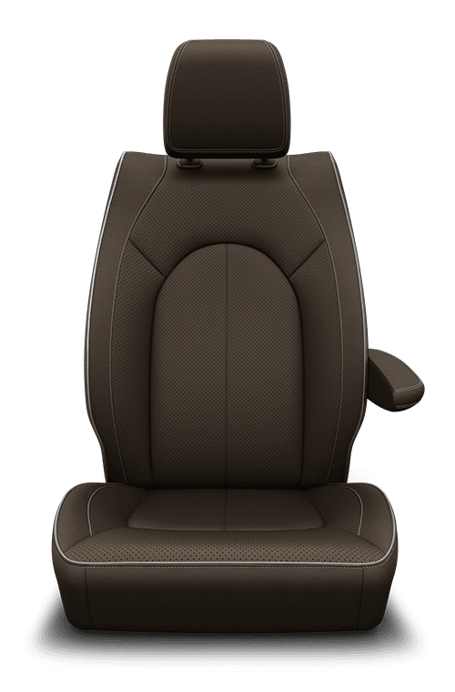 Nappa leather‑faced with perforated inserts – Deep Mocha with Diesel Grey accent piping and stitching