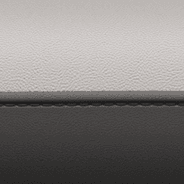 Leather‑faced with perforated inserts – Two‑tone Alloy/Toffee with Toffee accent stitching