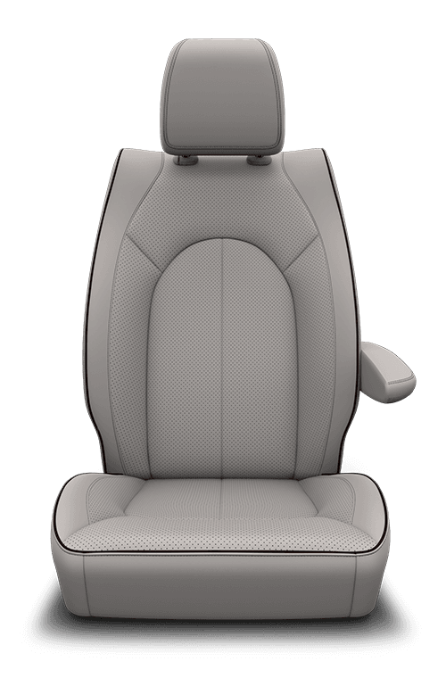 Nappa leather‑faced with perforated inserts – Alloy with Cranberry Wine accent piping and stitching