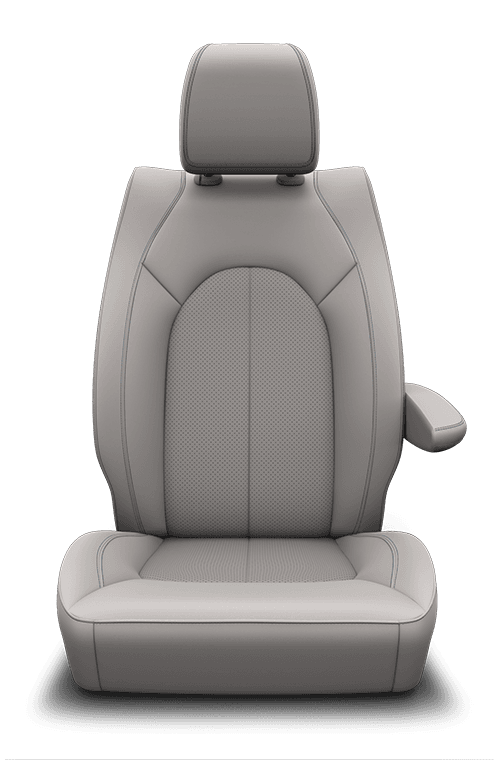 Leather‑faced with perforated inserts – Alloy with Alloy accent stitching