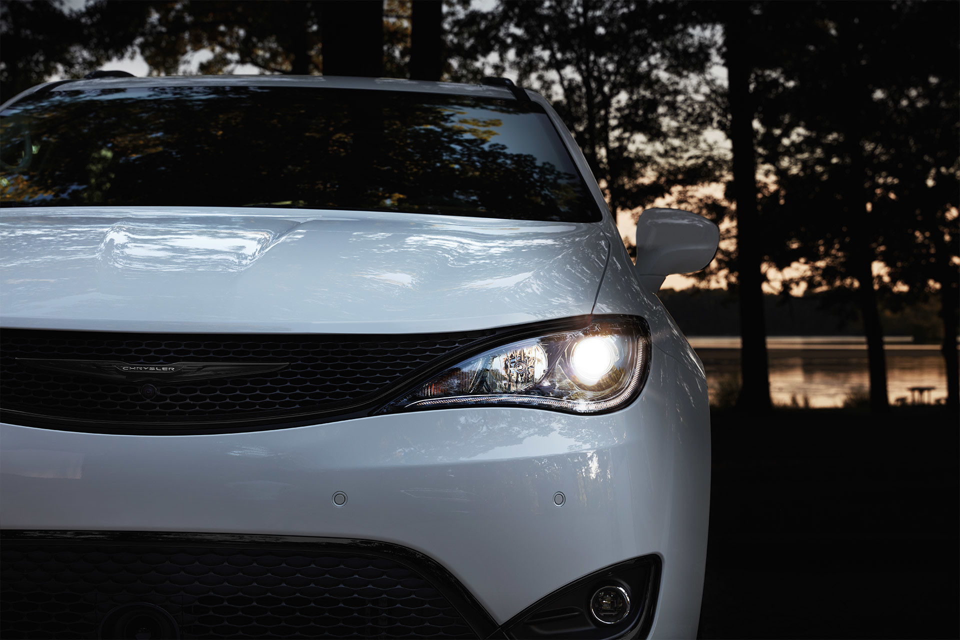 White 2020 Chrysler Pacifica.