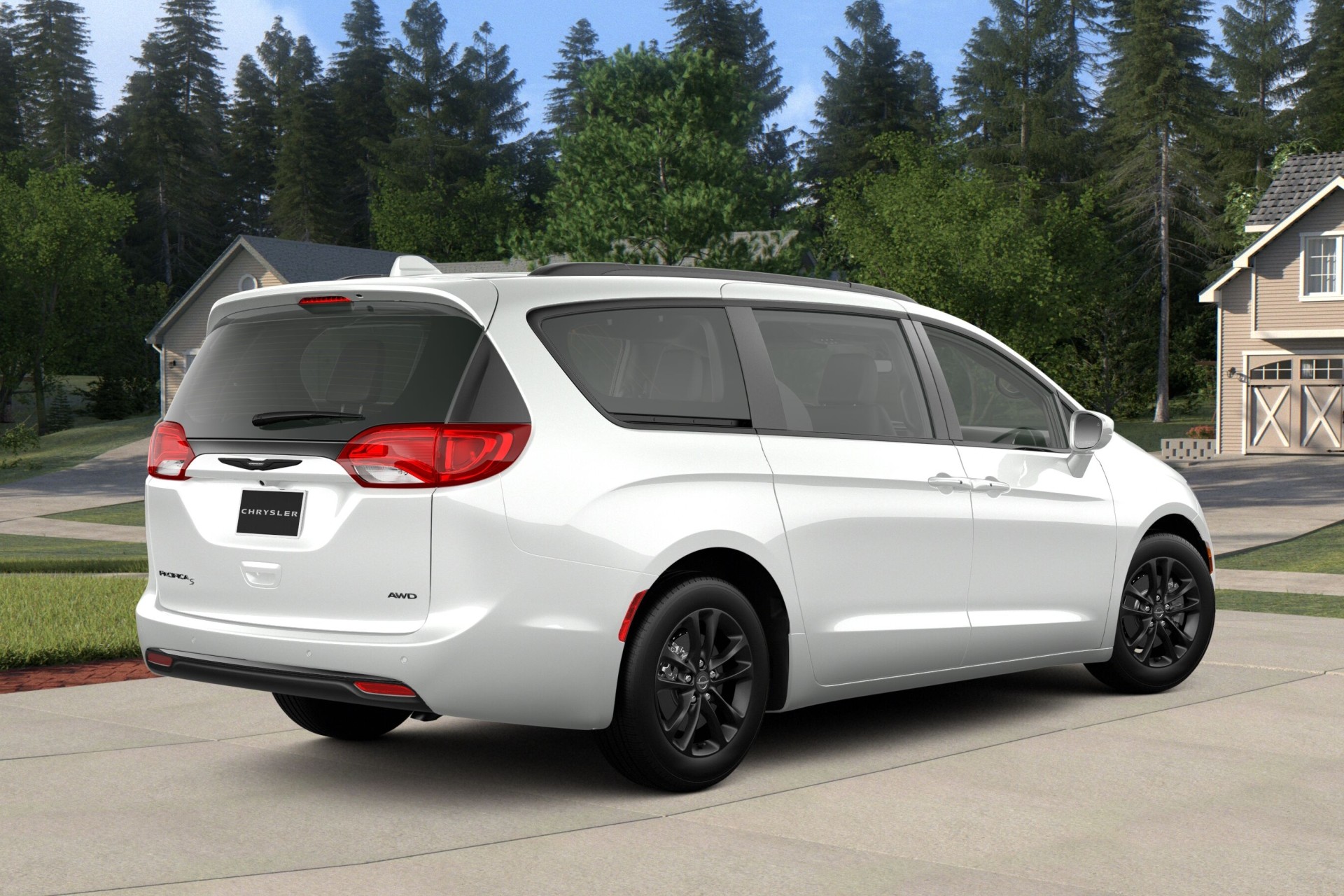 2020 Chrysler Pacifica AWD model parked in a driveway.