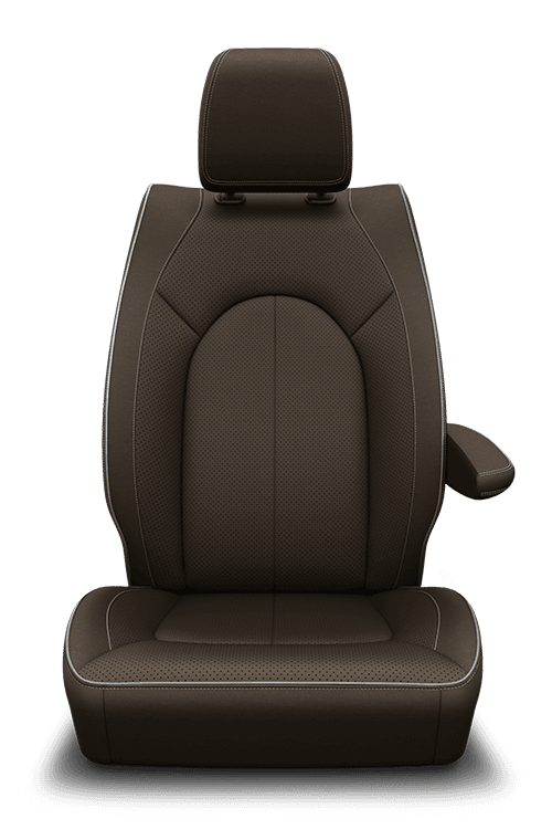 À dessus en cuir Nappa avec empiècements perforés - moka foncé avec coutures et passepoil de couleur contrastante gris diesel