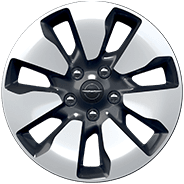 Roues de 18 po en aluminium poli avec creux argent lustré