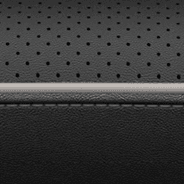 Nappa leather-faced with perforated inserts — Black with Diesel Grey accent piping and stitching