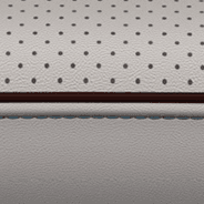 Nappa-leather-faced with perforated inserts - Alloy with Black accent piping and Ice Blue accent stitching