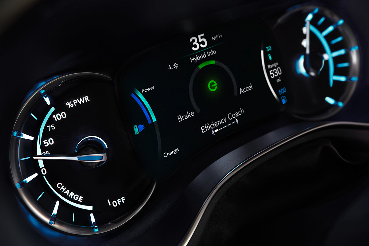 Écran couleur configurable de 7 po intégré au groupe d’instruments de la Chrysler Pacifica Hybrid 2020