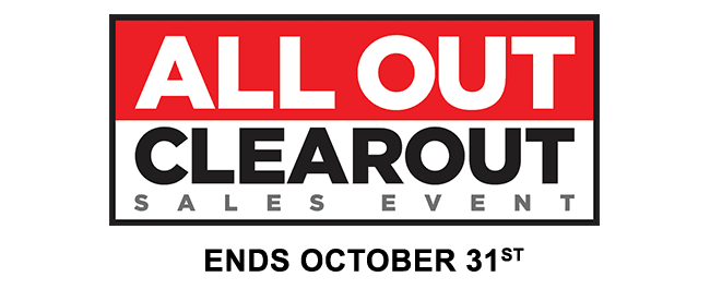 All Out Clearout Sales Event. Ends October 31st