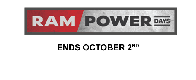 Ram Power Discount Days. Offer ends October 2nd