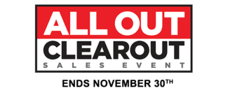 All out Clearout Sales Event Offer ends November 30
