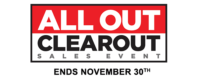 All out Clearout Sales Event Offer ends November 30
