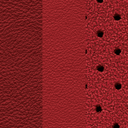 À dessus en cuir Nappa avec empiècements perforés - rouge rubis avec garnitures rouge rubis métallisé et coutures contrastantes rouge rubis
