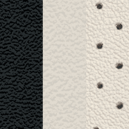 À dessus en cuir Nappa avec empiècements perforés - noir et gris perle avec coutures contrastantes sépia