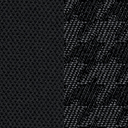 Tissu de performance avec emblème d'abeille brodé - noir avec empiècements pied-de-poule et coutures contrastantes tungstène