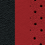 À dessus en cuir Nappa avec empiècements Alcantara<sup>MD</sup>, perforations et logo SRT<sup>MD</sup> brodé - rouge rubis et noir avec coutures contrastantes argent