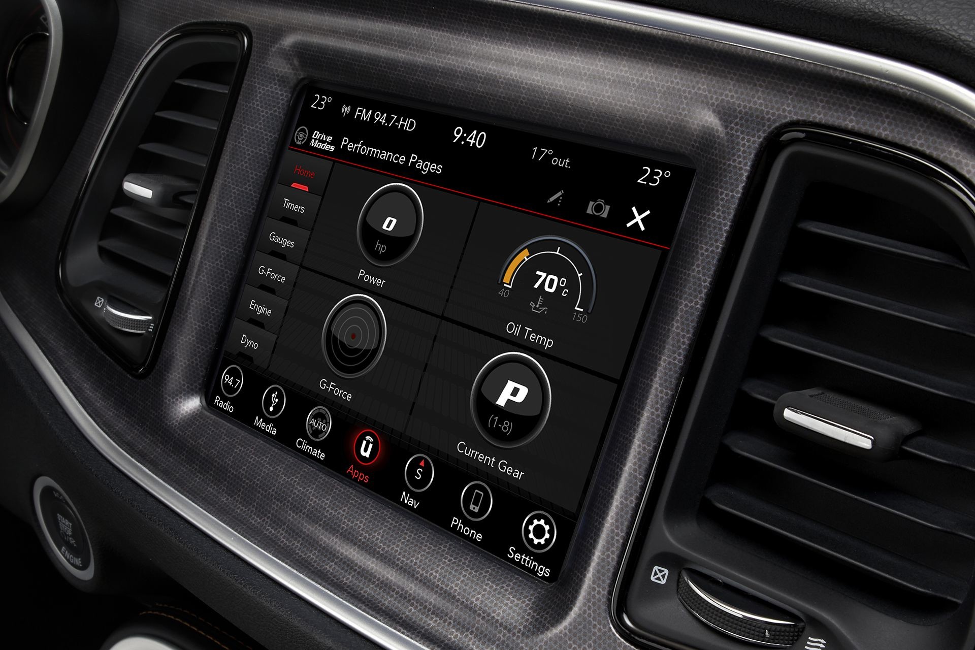 Habitacle de la Dodge Challenger 2018 – Siège du conducteur, volant et tableau de bord