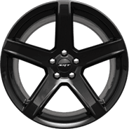 Roues de 20 x 9,5 po en aluminium forgé léger noir à faible brillance