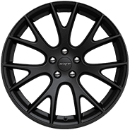 Roues de 20 x 9,5 po en aluminium forgé noir à faible brillance