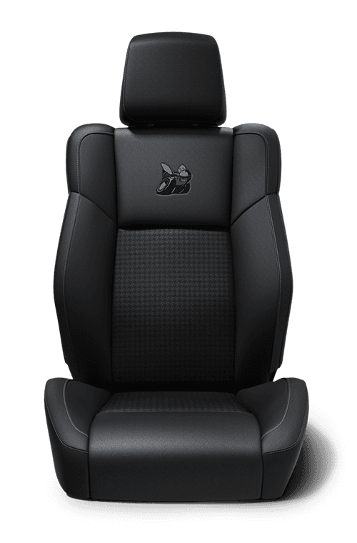 Performance cloth - Black with Houndstooth pattern inserts and Tungsten accent stitching