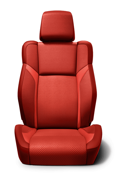 Nappa leather-faced with perforated inserts - Ruby Red with Metallic Ruby Red accents and Ruby Red accent stitching