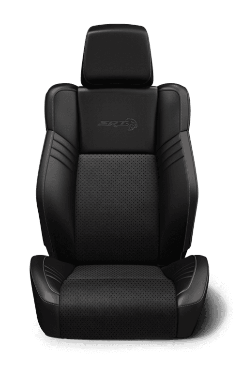 Laguna leather with perforated inserts - Black with Silver accent stitching
