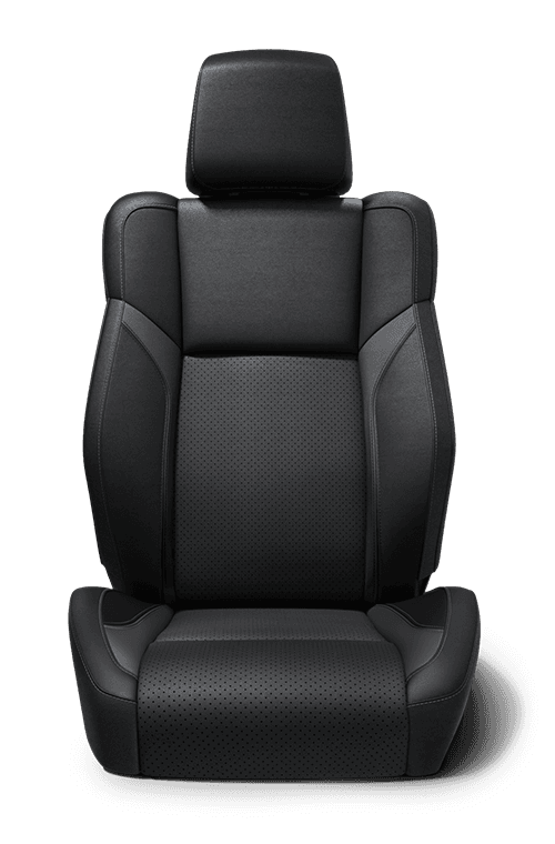 À dessus en cuir Nappa avec empiècements perforés – noir avec garnitures noir métallisé et coutures contrastantes tungstène