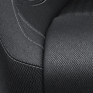 Tissu sport – noir avec empiècements pied-de-poule et coutures contrastantes tungstène