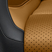 À dessus en cuir Nappa avec empiècements perforés – noir/caramel