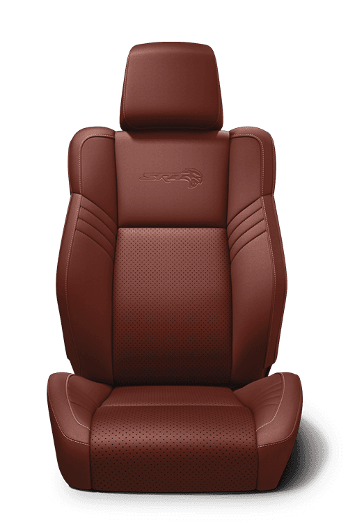 Laguna leather with perforated inserts - Demonic Red with Silver accent stitching