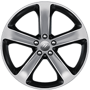 20-inch polished aluminum with Gloss Black pockets and Satin finish