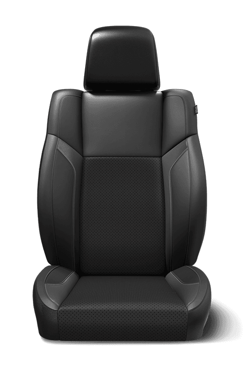 Nappa leather-faced with perforated inserts – Black with Metallic Black accents and Tungsten accent stitching