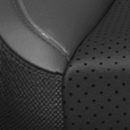 Nappa leather-faced with perforated inserts – Black with Metallic Black accents and Tungsten accent stitching